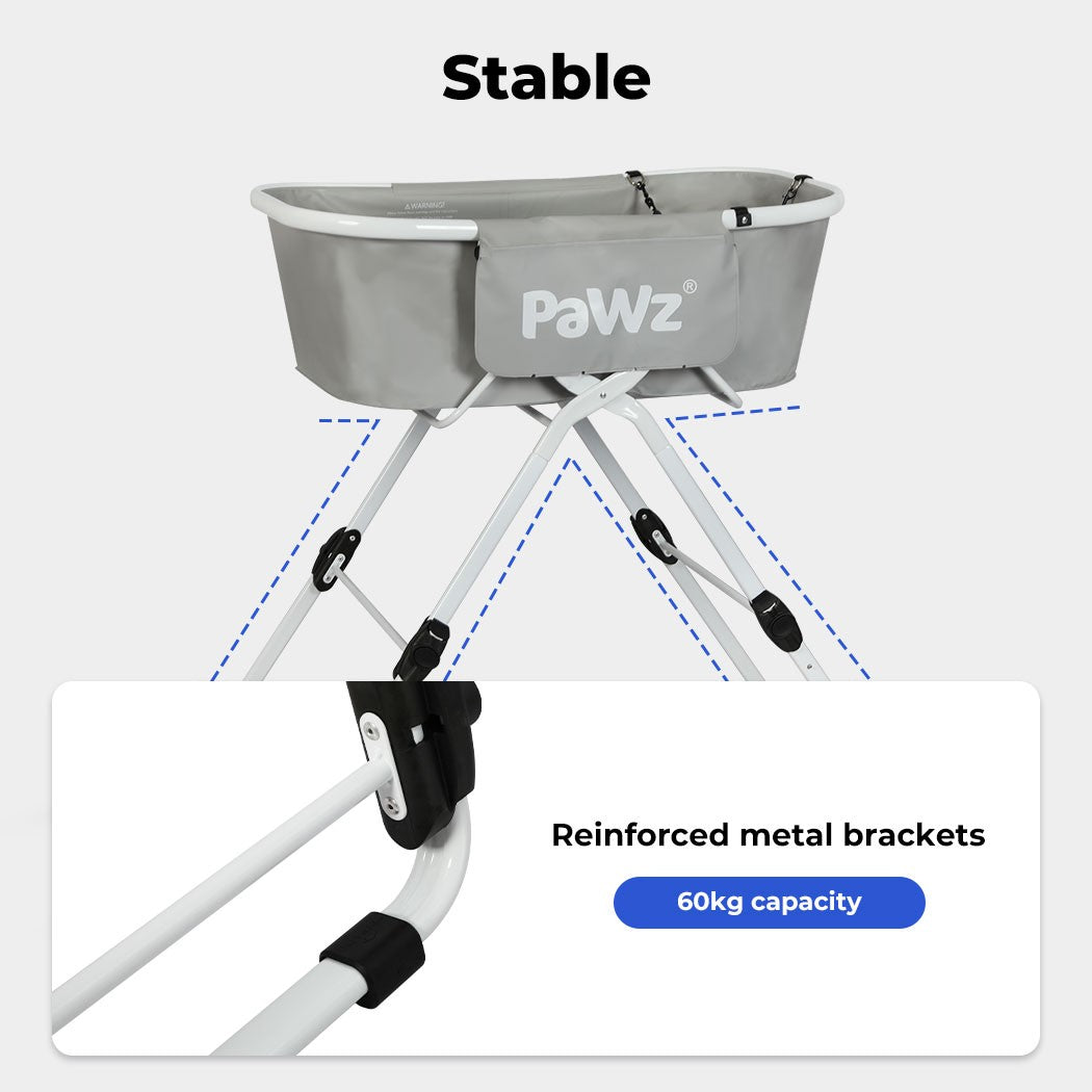 Foldable Pet Bath Tub W/ Adjustable Height for Small & Medium Dogs Cats