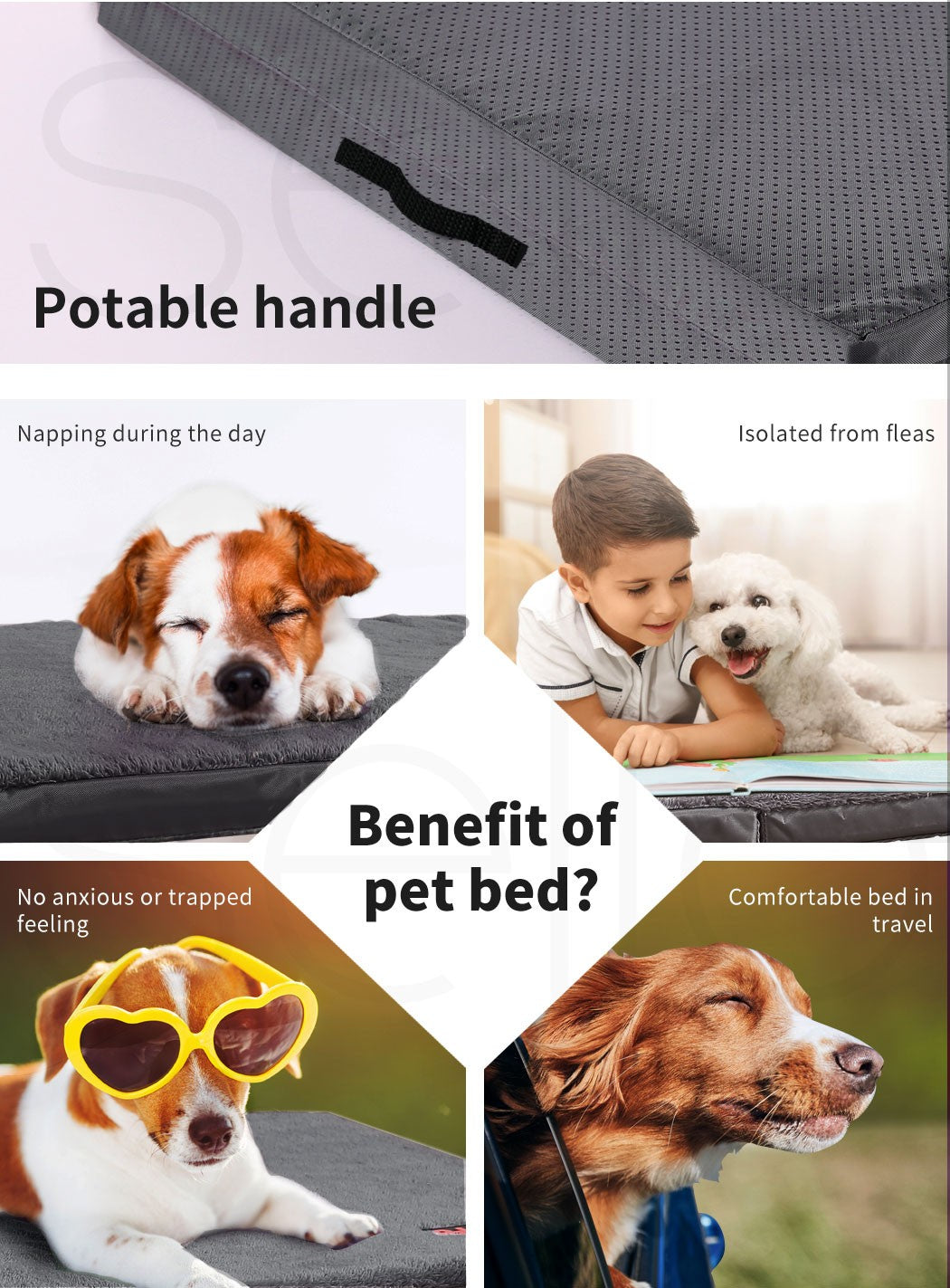 Pawz Pet Bed Foldable Dog Puppy Beds Cushion Pad Pads Soft Plush Cat Pillow M