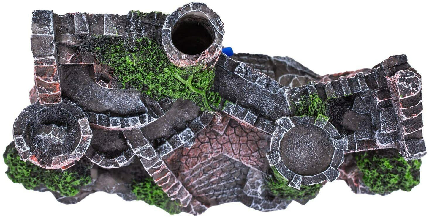 Aquarium Decor Fish Tank Ornament Landscape Ancient Castle Tower Hide Cave Resin