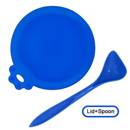 A Set of Reusable Pet Food Can Cover and Spoon Portable Dogs Cat Storage Tin Cap Lid Seal Cover Health Pet Supplies Pet Lids Can
