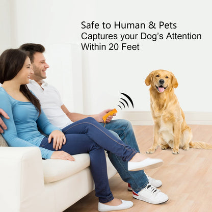 LED Ultrasonic Dog Repeller & Trainer Device 3 in 1 anti Barking Stop Bark Handheld Dog Training Device (Yellow)