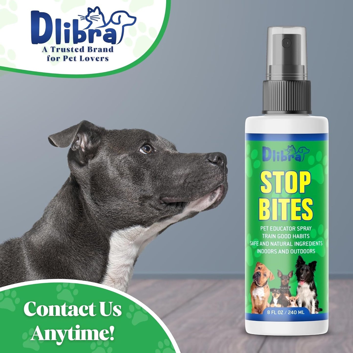 Stop Bites Spray for Dogs – Natural Anti-Chew Spray for Furniture, Shoes, Curtains, & More | Safe Puppy & Adult Dog Training Aid | No Chew Solution