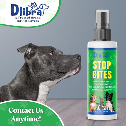 Stop Bites Spray for Dogs – Natural Anti-Chew Spray for Furniture, Shoes, Curtains, & More | Safe Puppy & Adult Dog Training Aid | No Chew Solution