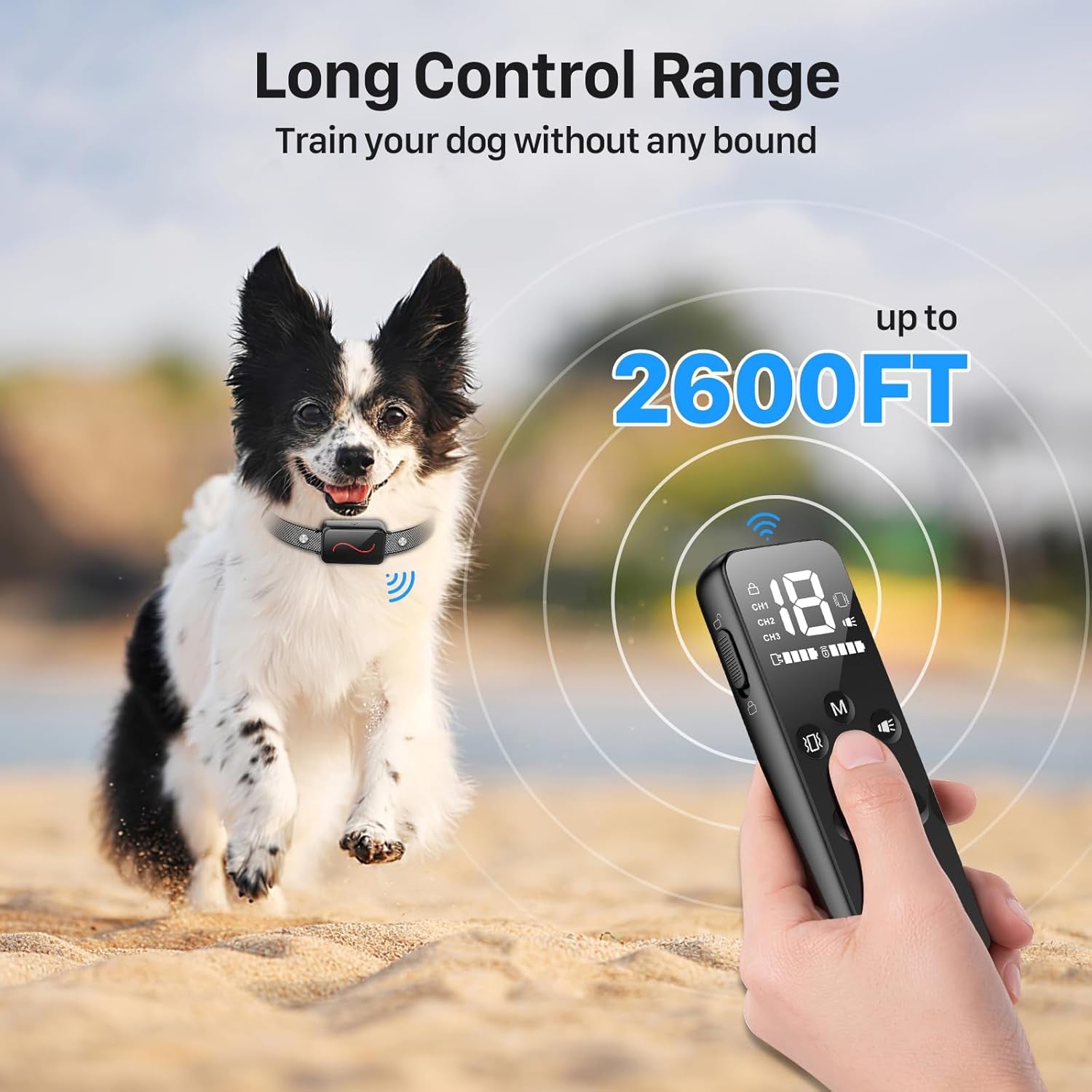 Training Collar, Training Collar with Remote for Small, Medium, Large Dogs with Vibration, Beep, Security Lock, and Waterproof