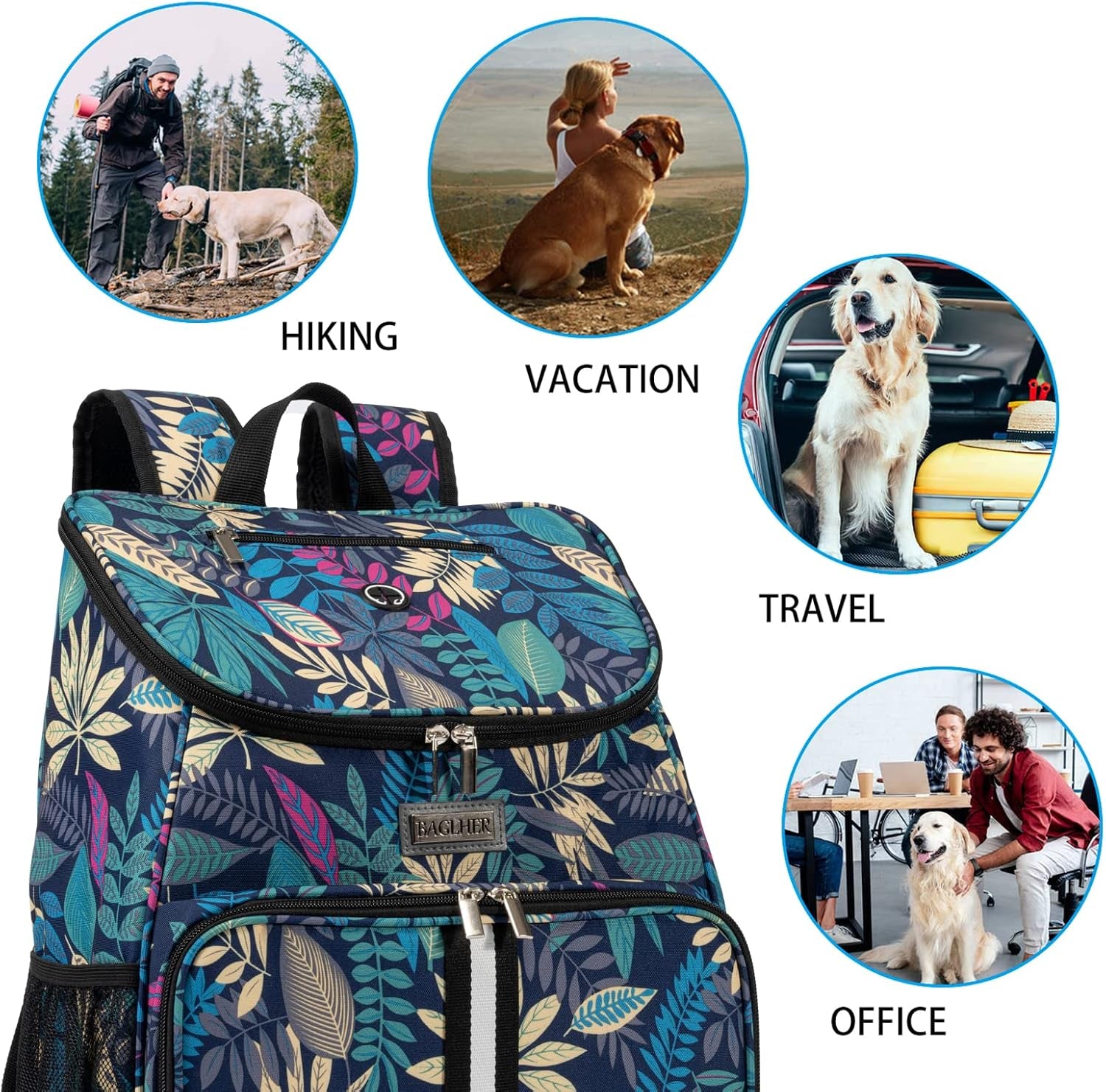 Dog Travel Bag, Airline Approved Pet Supplies Backpack, Dog Travel Backpack with 2 Silicone Collapsible Bowls and 2 Food Baskets