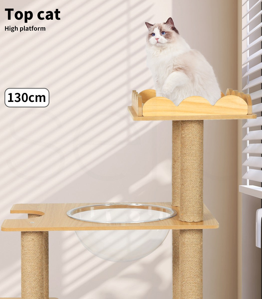 Cat Tree Scratching Post Scratcher Cats Tower Wood Condo Toys House 130Cm