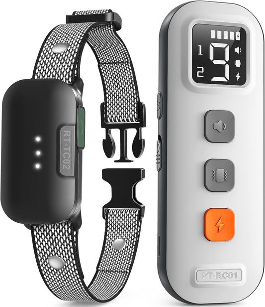 Dog Training Collar with Remote 2000Ft, Electric Dog Shock Collar with 3 Safe Training Modes, Beep, Vibration and Shock (White)