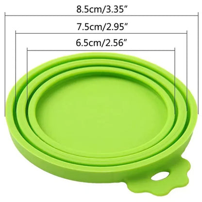 A Set of Reusable Pet Food Can Cover and Spoon Portable Dogs Cat Storage Tin Cap Lid Seal Cover Health Pet Supplies Pet Lids Can
