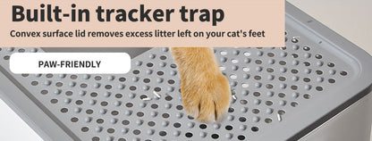 Pawz Cat Litter Box Fully Enclosed Kitty Toilet Tray Pan Container Large Grey