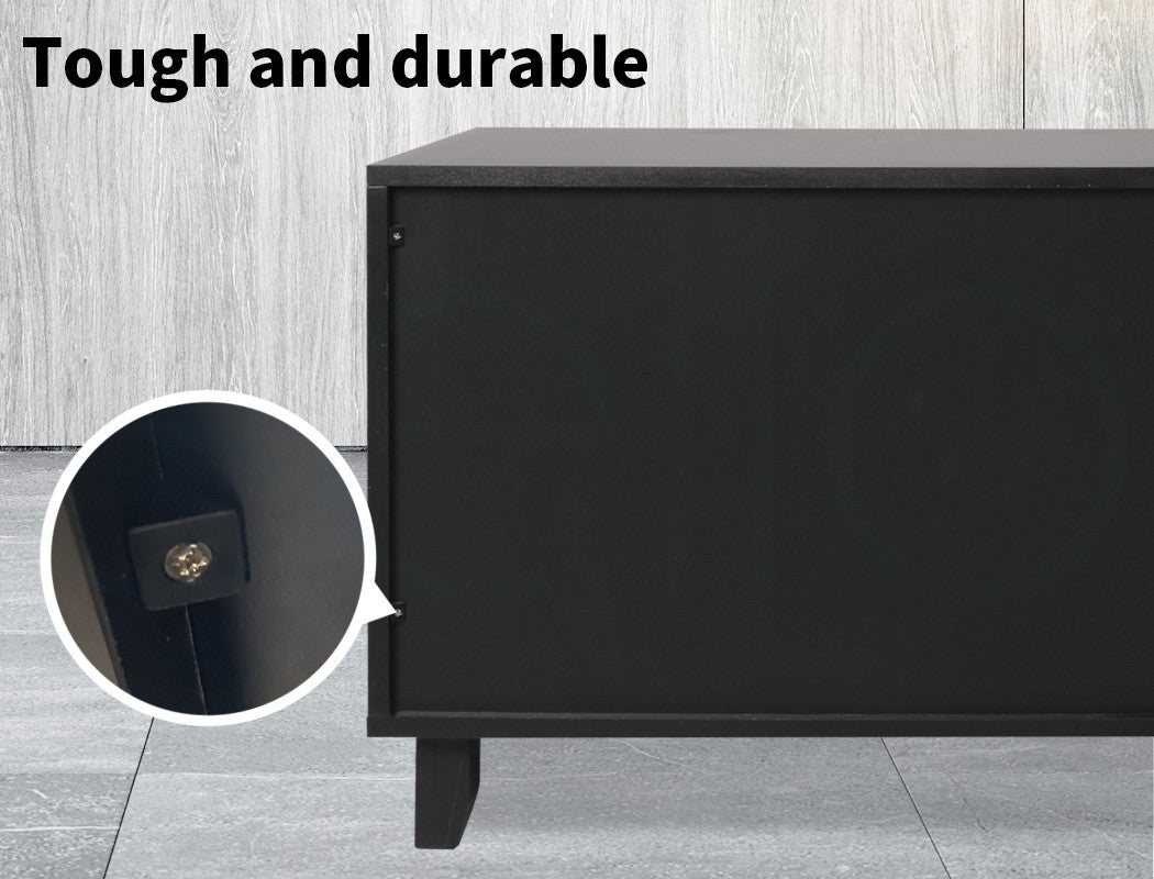 Enclosed Cat Litter Cabinet Box Furniture Scratch Board Side Table Black
