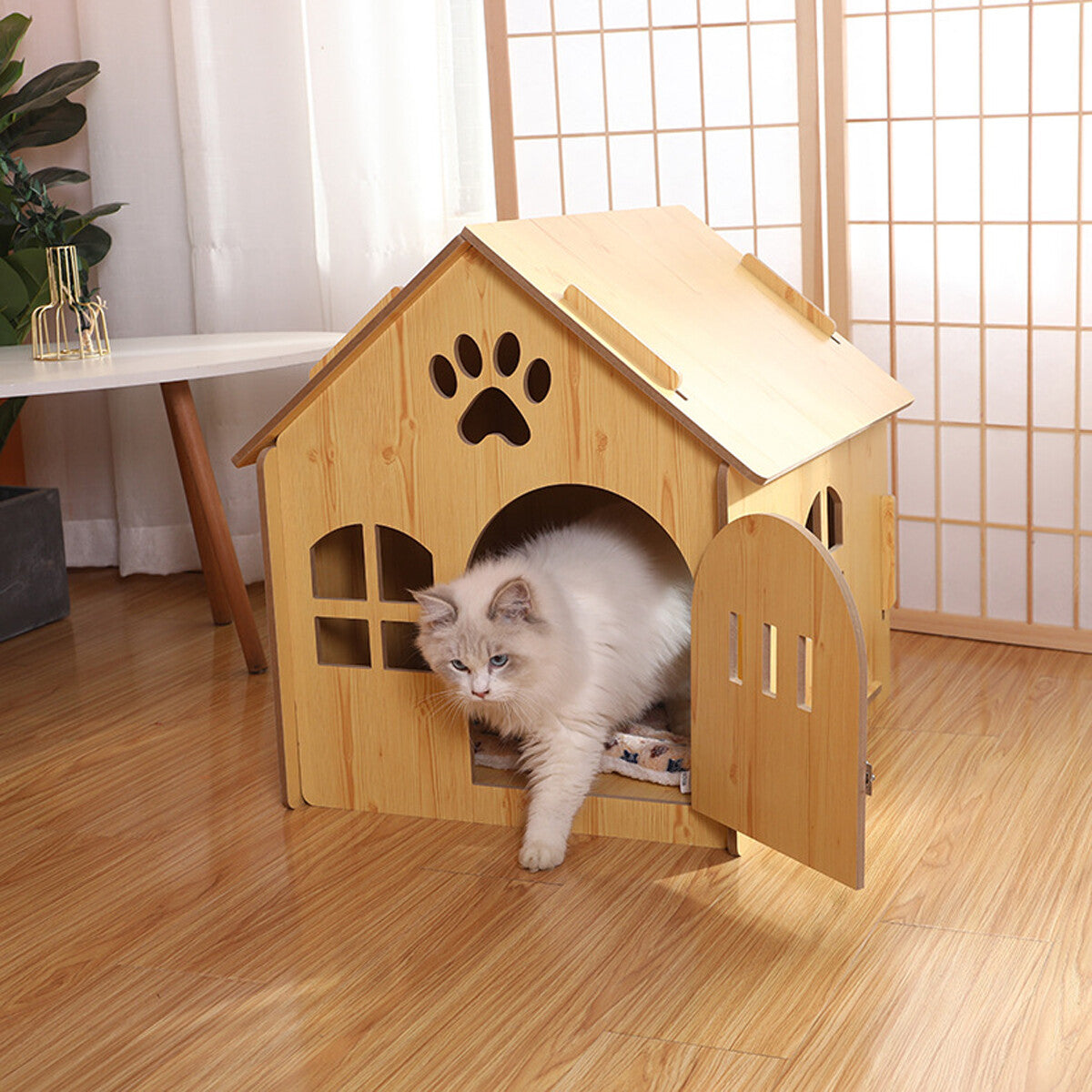Indoor/Outdoor Wooden Pet House 