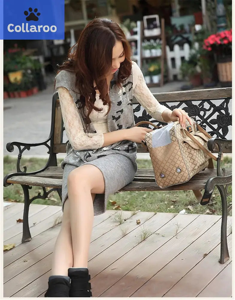 (M) -  Dog Carrier Bag Pet Tote Bag Doggie Handbag Cat Purse Puppy Pouch , Free Collapsible Dog Bowl Included